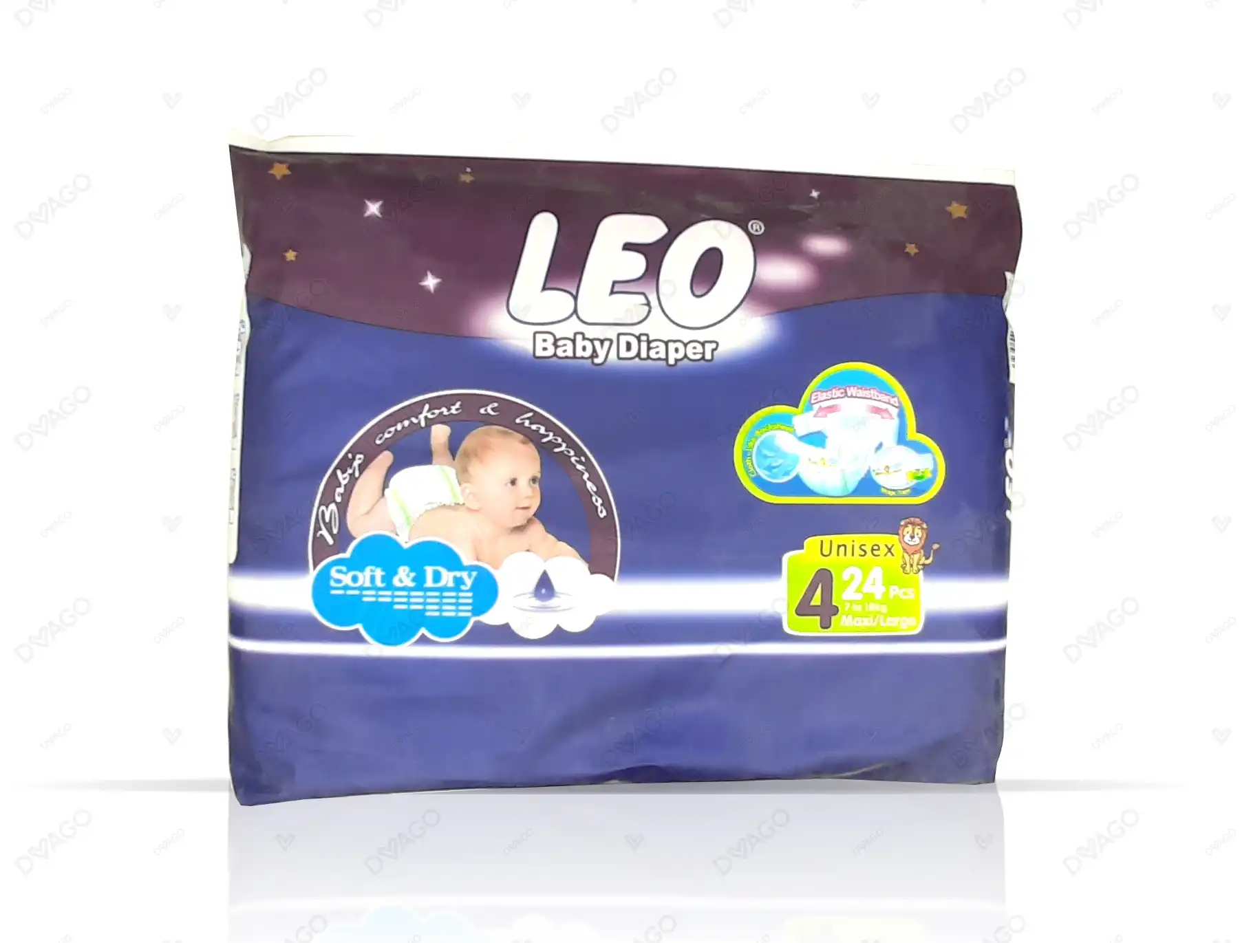 Leo Baby Diapers Regular Pack Large Size 4 24Pcs